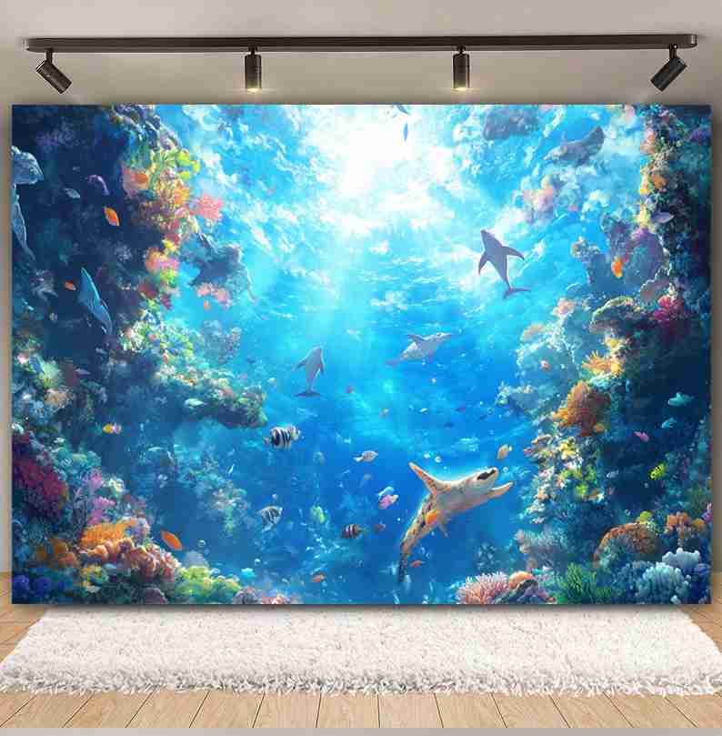 Underwater World Background  F - огляд і ціна Aquarium Fish Dolphin
