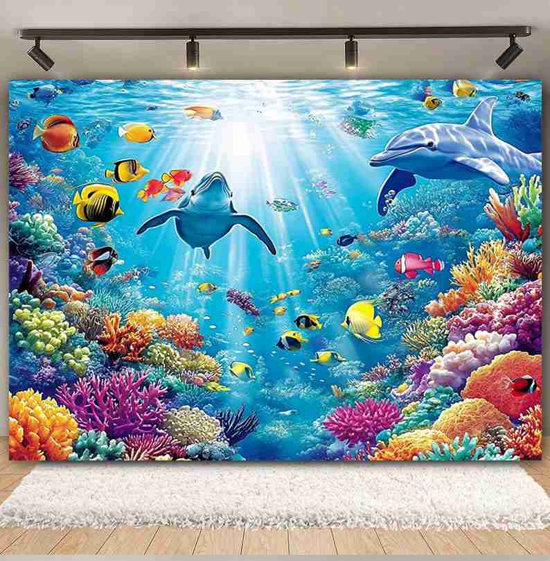 Underwater World Background  F - огляд і ціна Aquarium Fish Dolphin