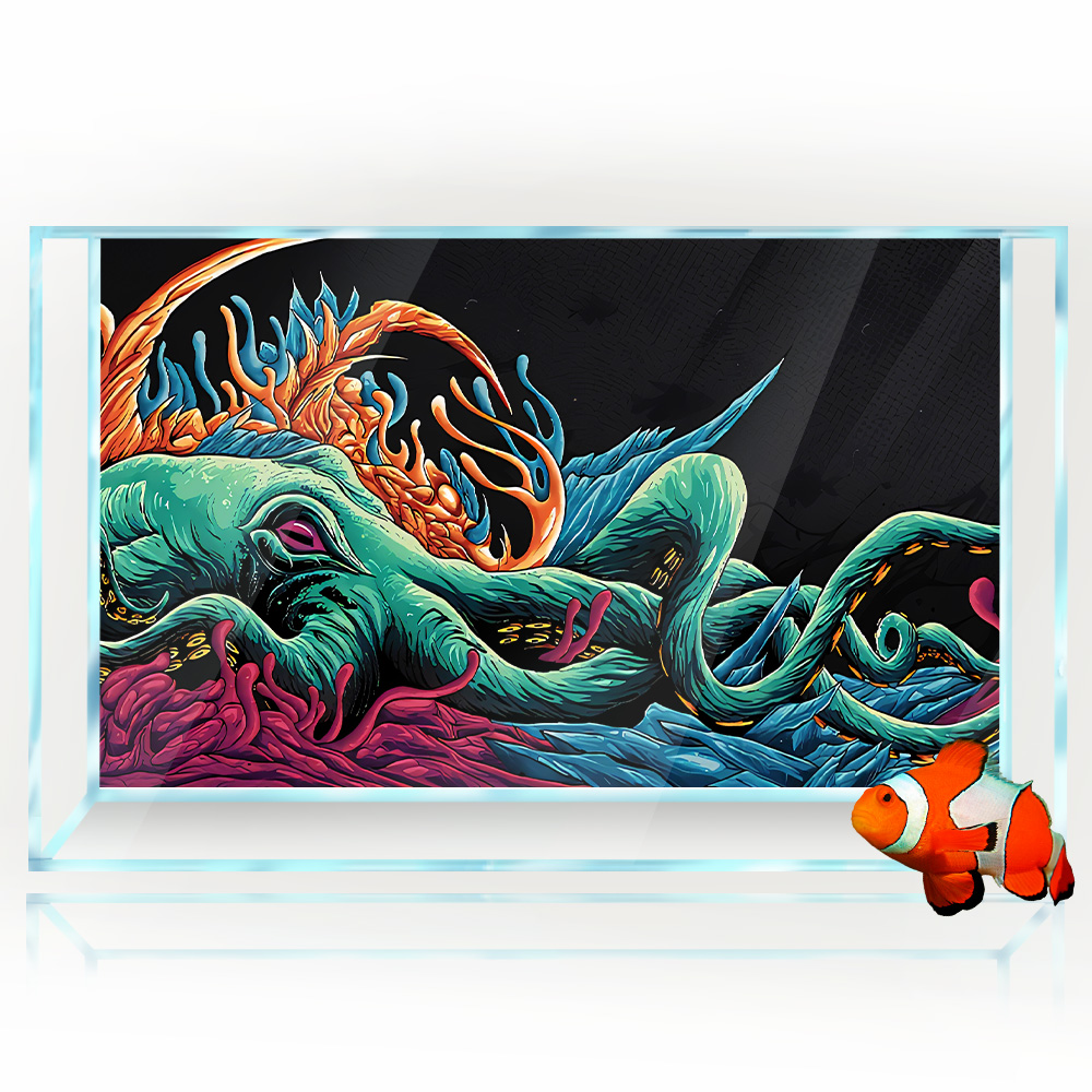 Aquarium Background Sticker -  - огляд і ціна Aquarium Fish Monster